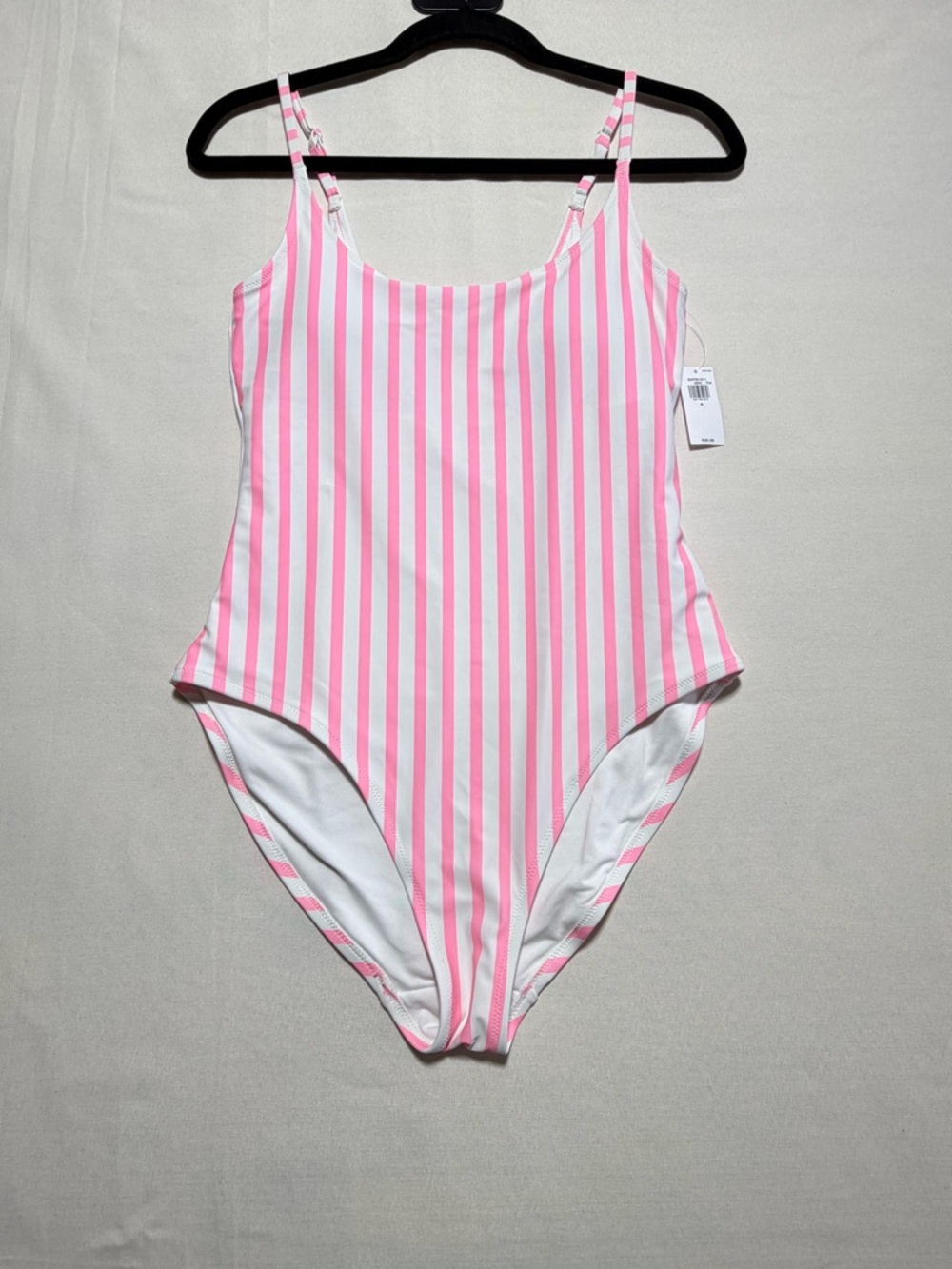 Old Navy Pink & White Striped One Piece Swimsuit M NWT Coastal Barbiecore